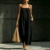 Springsummer Strap Jumpsuit Loose-fit Simple And Elegant Sleeveless