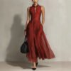 Elegant Solid-color Loose-fitting Minimalist Casual Dress