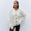 Laid-back Relaxed-fit Knitted Warm Cardigan