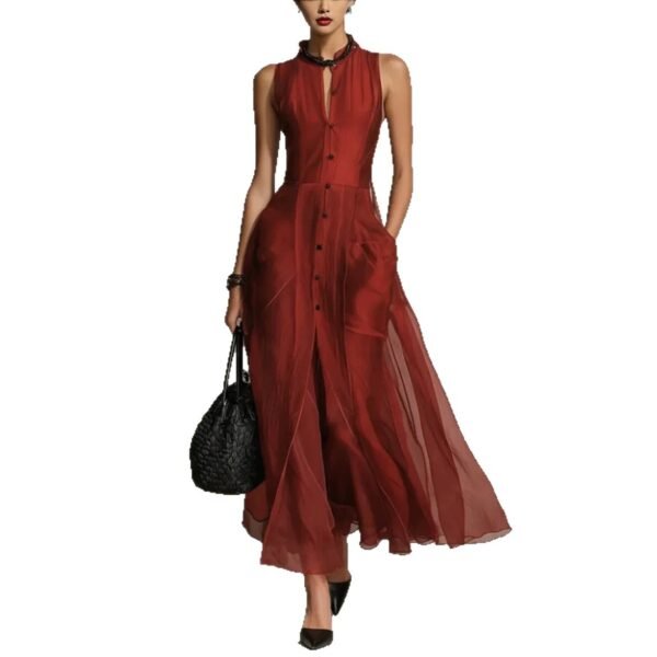 Elegant Solid-color Loose-fitting Minimalist Casual Dress