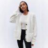 Laid-back Relaxed-fit Knitted Warm Cardigan