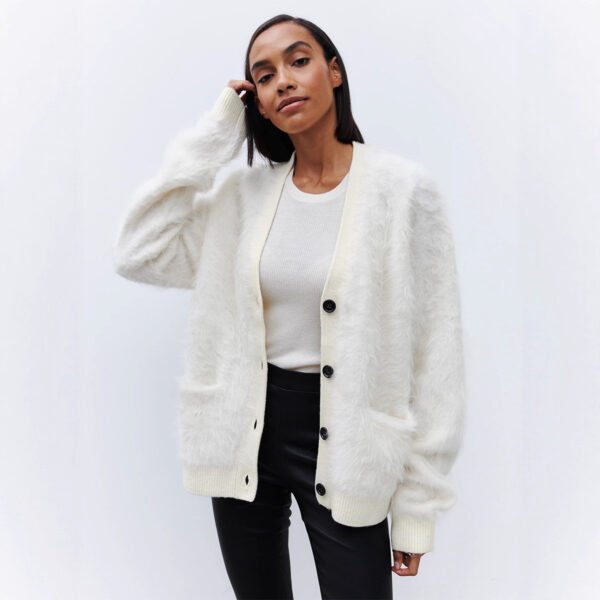 Laid-back Relaxed-fit Knitted Warm Cardigan