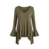 Womens Top With An Irregular Hem And Cuffs