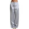 Womens Casual Solid-color Satin Wide-leg Pants