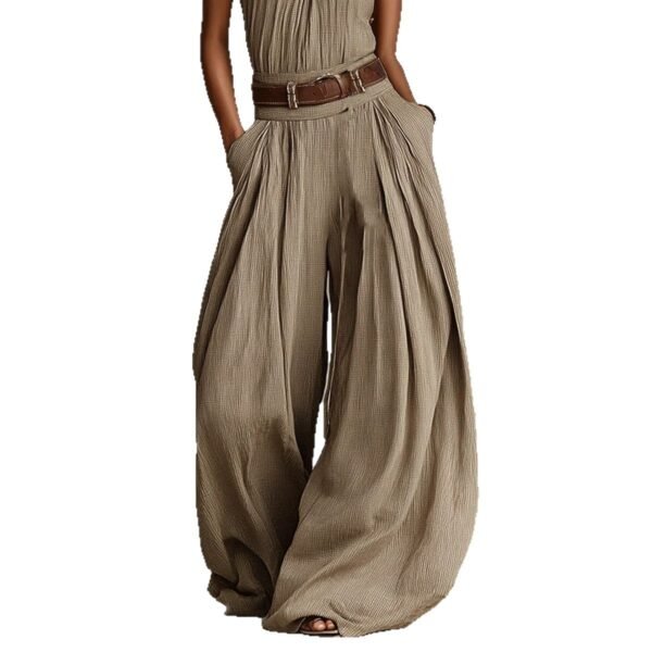 Solid-color Sleeveless Halter-neck Slim-fit Jumpsuit For Women