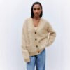 Laid-back Relaxed-fit Knitted Warm Cardigan