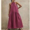 c5a99a18-13f9-4b6c-9699-465629977f7a.jpg Halter-neck Sleeveless Cotton-linen Dress