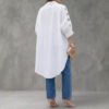 Womens Loose-fit Solid-color Long-sleeve Shirt