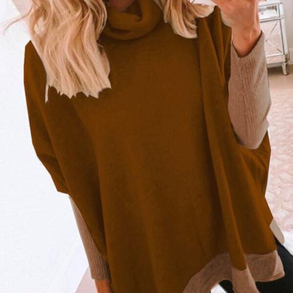Women's High Neck Knitted Sweater Loose Sweatshirt