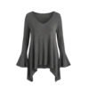 Womens Top With An Irregular Hem And Cuffs
