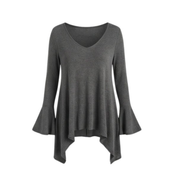 Womens Top With An Irregular Hem And Cuffs