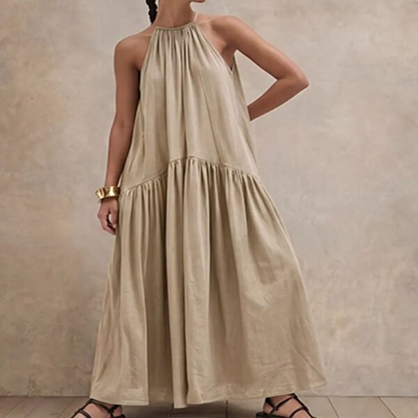 cb5092a7-916f-4827-8436-ae8d83733935_fine.jpeg Halter-neck Sleeveless Cotton-linen Dress