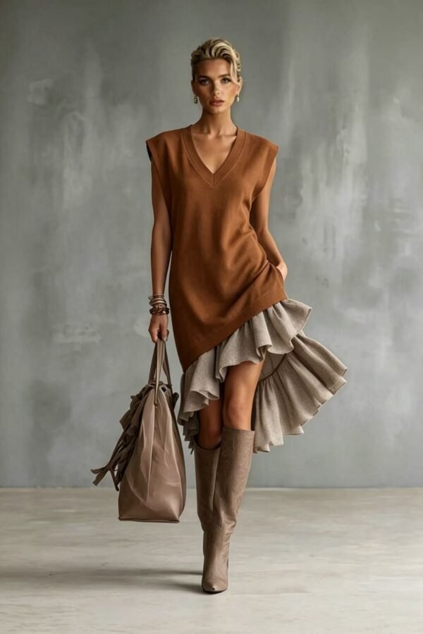 d3d81c1e-ed0e-4645-a3b7-05f20a21d039.jpg Solid-color Casual European-American Style Flounced Midi Skirt
