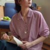 French-striped Lightweight Sun-protection Shirt