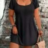 Fashionable Square-neck Short Camisole Dress