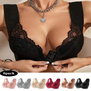 Front-fastening Fixed-cup Lace Camisole Bra