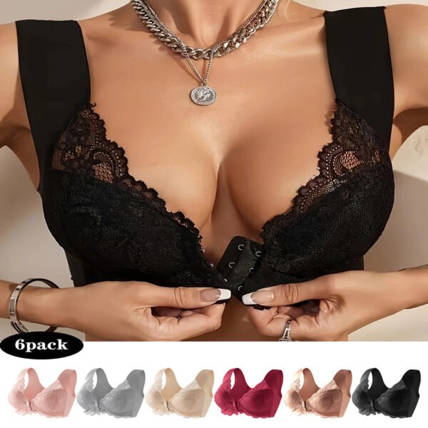 Front-fastening Fixed-cup Lace Camisole Bra