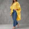 Womens Loose-fit Solid-color Long-sleeve Shirt