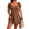 Fashionable Square-neck Short Camisole Dress