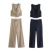 Two Sleeveless Tank Tops Sophisticated Casual Trousers