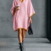 Relaxed-fit Linen-blend V-neck Dress