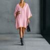 Relaxed-fit Linen-blend V-neck Dress