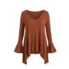 Womens Top With An Irregular Hem And Cuffs