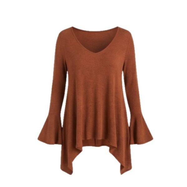 Womens Top With An Irregular Hem And Cuffs